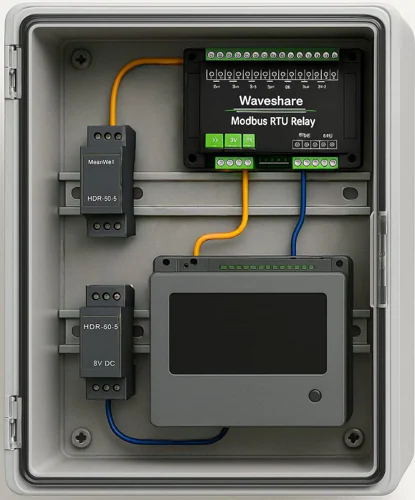 TikFlow TK100 Zutritts-Controller im Industriegehäuse, zur optionalen Anbindung von Schranken